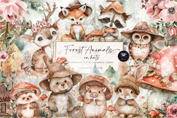 Charming Woodland Animals Clipart Watercolor for Creative Projects