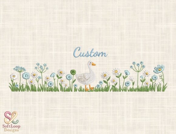 Custom Goose Embroidery Design: Countryside Charm for Modern Crafts