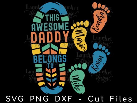 Dad Footprint This Awesome Grandpa: A Designer’s Asset