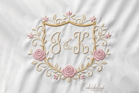 Floral Monogram Frame Embroidery Designs for Heirloom Gifts