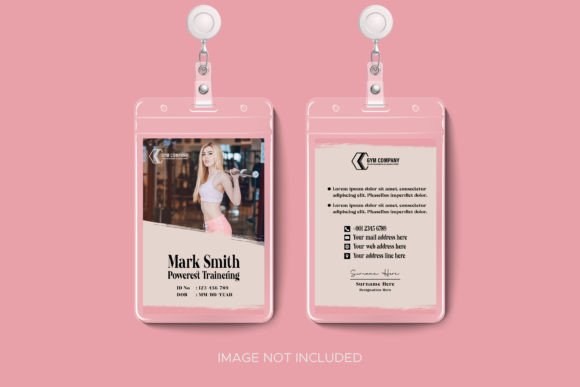 Gym and Fitness Woman Id Card Template: Modern Design for Active Brands
