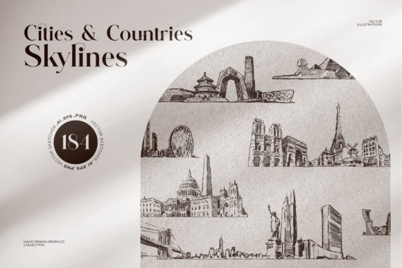 Hand-Drawn Cities Countries Skylines: A Creative Asset