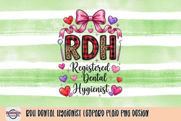 RDH Dental Hygienist Leopard Plaid PNG Design: A Creative Asset