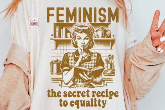 Retro Feminist Equality PNG 1940s Wife: A Bold Design Statement