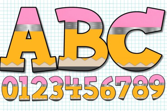 School Pencil Alphabet PNG: A Toolkit for Whimsical Design