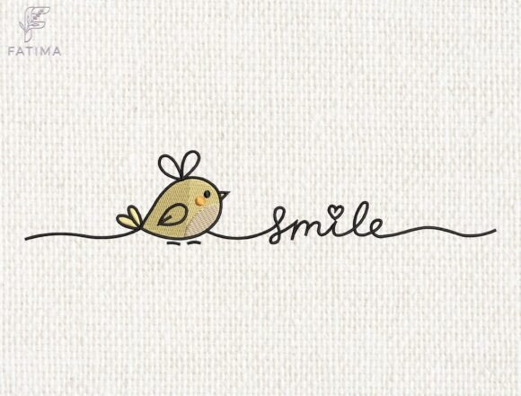 Smile Bird Embroidery Design: A Charming Emblem of Joy