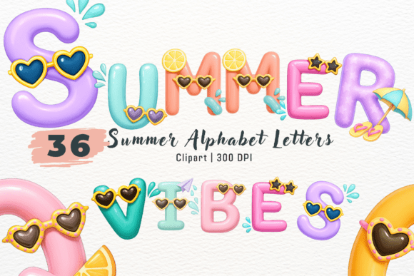 Summer Alphabet Letters PNG Clipart: Your Creative Toolkit