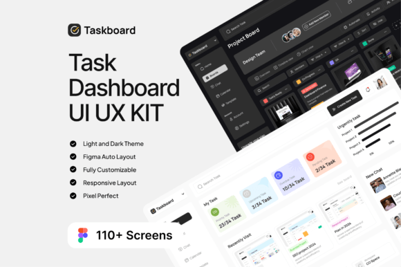 Taskboard: Your Ultimate Task Dashboard UI UX KIT